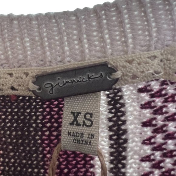 Women's NWT Gimmicks by BKE Boho V Neck Sweater XS - Picture 4 of 4